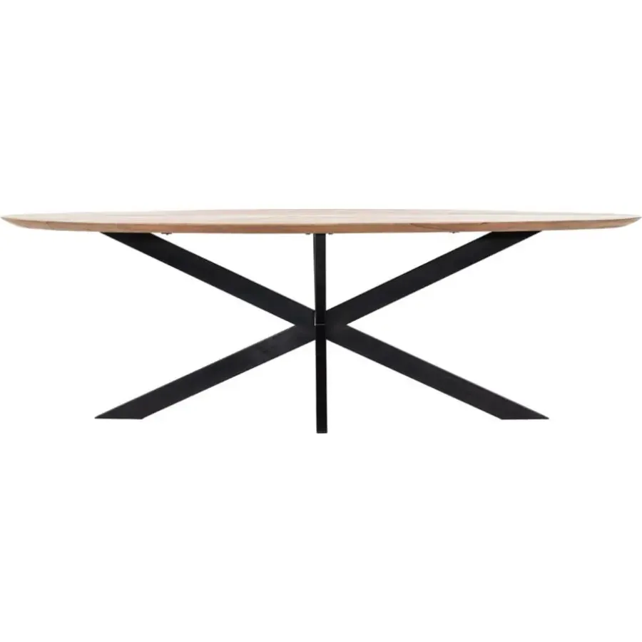 Giga Meubel Eettafel Ovaal 160cm - Naturel - Mangohout - Tafel Diamond