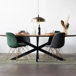 Giga Meubel Eettafel Ovaal 160cm - Naturel - Mangohout - Tafel Diamond