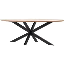Giga Meubel Eettafel Ovaal 160cm - Naturel - Mangohout - Tafel Diamond