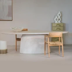 Giga Meubel Eettafel Ovaal 240cm - Naturel Betonlook - Myrna