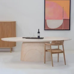 Giga Meubel Eettafel Ovaal 240cm - Naturel Betonlook - Myrna