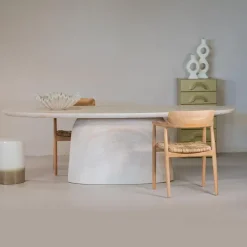 Giga Meubel Eettafel Ovaal 300cm - Naturel Betonlook - Myrna