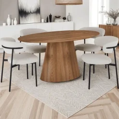 Houten Eettafels|Ovale Eettafels-Giga Living Eettafel Ovaal 160cm - Naturel Eikenhout - 4-6 Personen - Tango