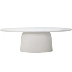Giga Meubel Eettafel Ovaal 200cm - Wit Betonlook - Myrna