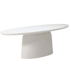 Giga Meubel Eettafel Ovaal 240cm - Wit Betonlook - Myrna