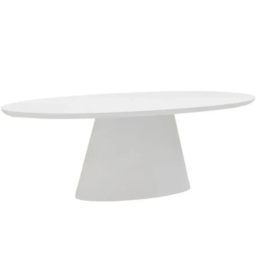 Ovale Eettafels-Giga Meubel Eettafel Ovaal 300cm - Wit Eco Composiet - Acryl Coating - Cleo