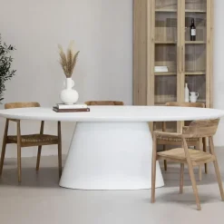 Ovale Eettafels-Giga Meubel Eettafel Ovaal 300cm - Wit Eco Composiet - Acryl Coating - Cleo