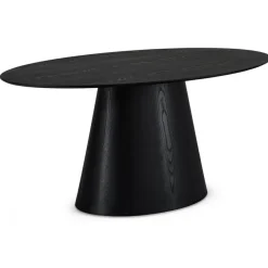 Giga Living Eettafel Ovaal 160cm - Zwart Eikenhout - 4-6 Personen - Tango