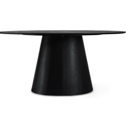 Giga Living Eettafel Ovaal 160cm - Zwart Eikenhout - 4-6 Personen - Tango