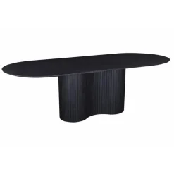 Giga Meubel Eettafel Ovaal 200cm - Zwart - Hout - Eettafel Ava