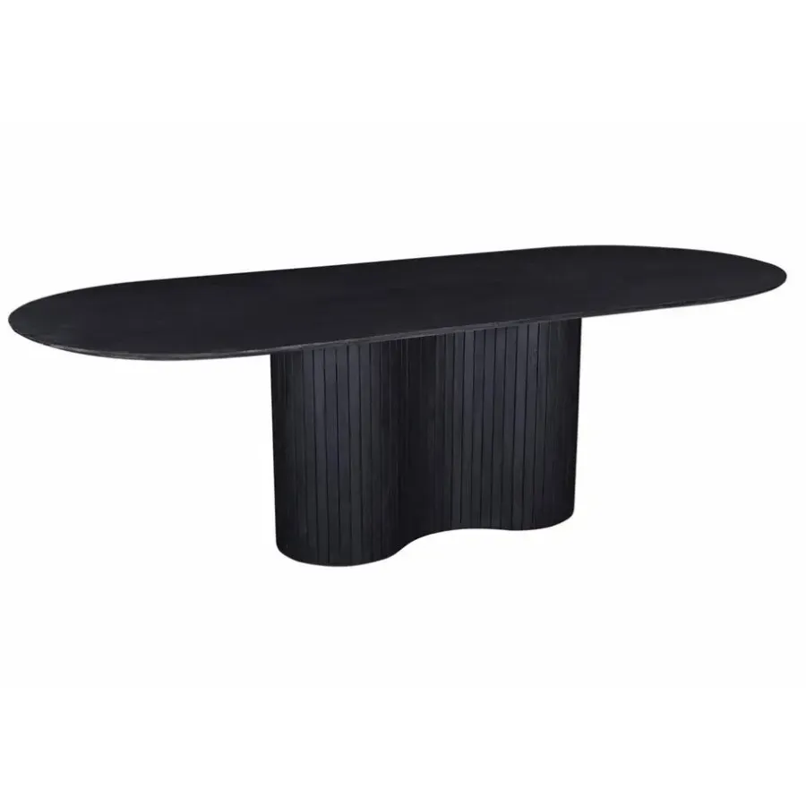 Giga Meubel Eettafel Ovaal 200cm - Zwart - Hout - Eettafel Ava