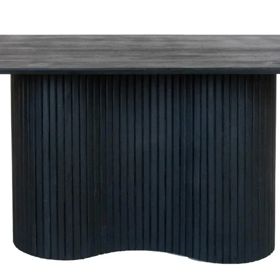 Giga Meubel Eettafel Ovaal 200cm - Zwart - Hout - Eettafel Ava