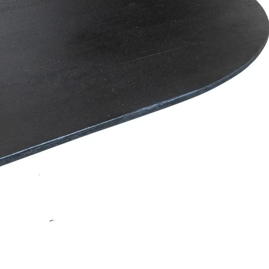 Giga Meubel Eettafel Ovaal 200cm - Zwart - Hout - Eettafel Ava