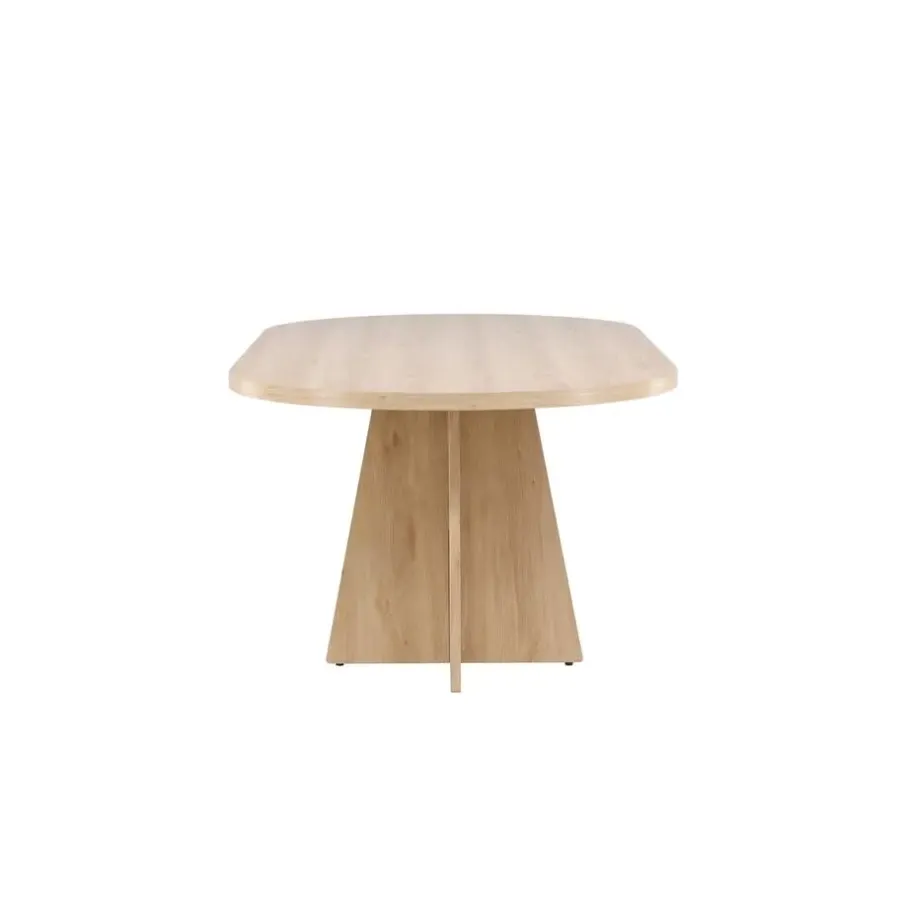Ovale Eettafels-Fjôrd Eettafel Ovaal Naturel 220cm - Fineer - Scandinavisch - Tafel Bootcut