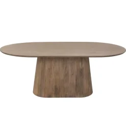 Ovale Eettafels-Giga Meubel Eettafel Ovaal Naturel Hout - 160x100x76cm - Salvador