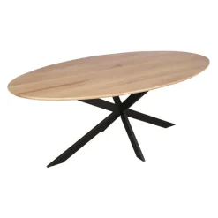Houten Eettafels|Ovale Eettafels-StarFurn Eettafel Ovaal Naturel Hout - 180x90x76cm - Ferris