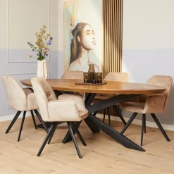 StarFurn Eettafel Ovaal Naturel Mangohout - 300x110x76cm - Brandy