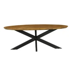 StarFurn Eettafel Ovaal Naturel Mangohout - 160x90x76cm - Brandy