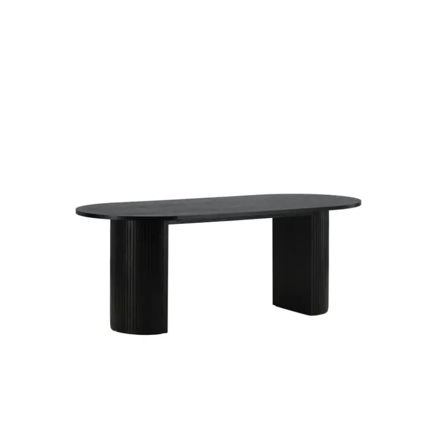 Fjôrd Eettafel Ovaal Zwart 200cm - Fineer - Scandinavisch