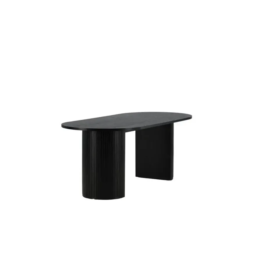 Fjôrd Eettafel Ovaal Zwart 200cm - Fineer - Scandinavisch