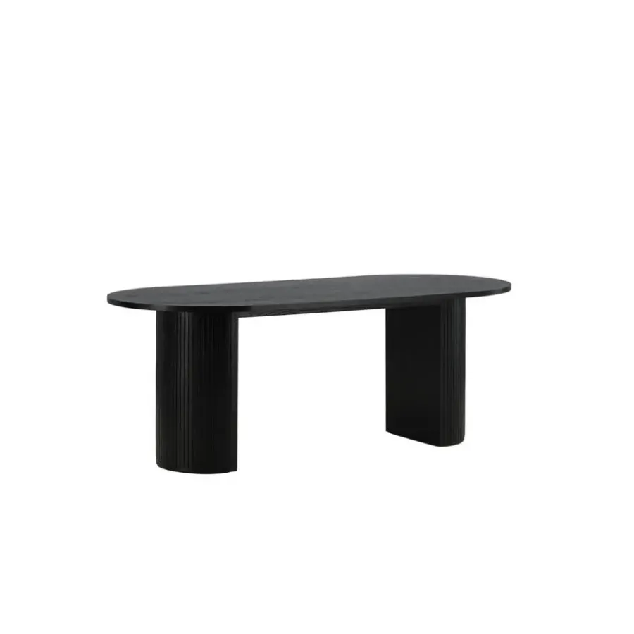 Fjôrd Eettafel Ovaal Zwart 200cm - Fineer - Scandinavisch
