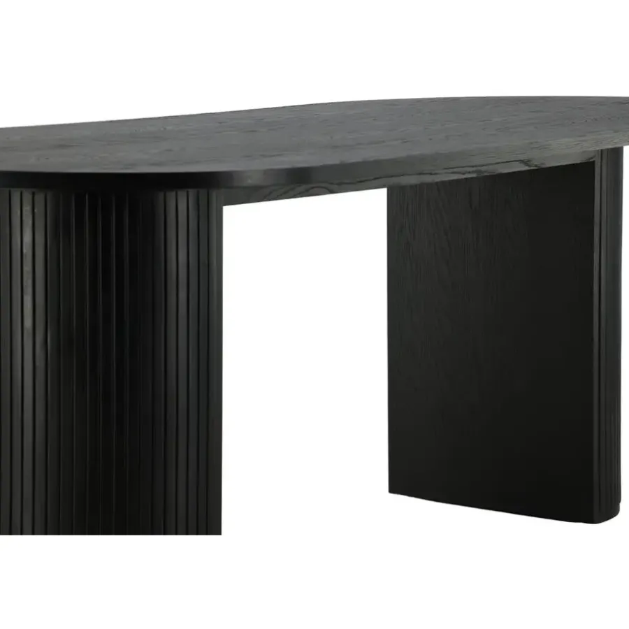 Fjôrd Eettafel Ovaal Zwart 200cm - Fineer - Scandinavisch
