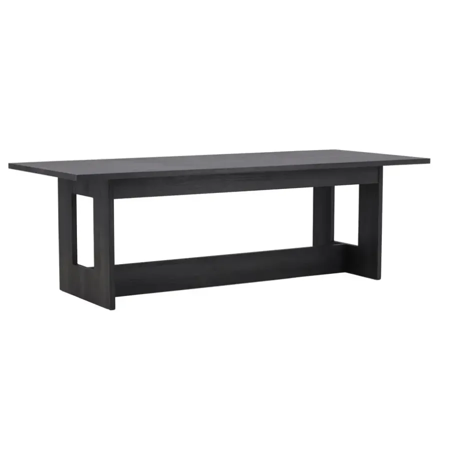 Rechthoekige Eettafels-Fjôrd Eettafel Rechthoek - Zwart MDF - 235x100x75cm - Milly