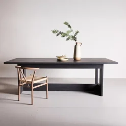 Rechthoekige Eettafels-Fjôrd Eettafel Rechthoek - Zwart MDF - 235x100x75cm - Milly