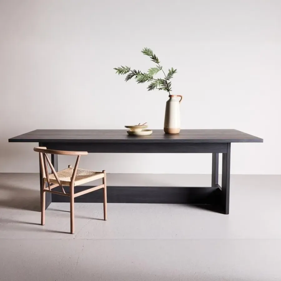 Rechthoekige Eettafels-Fjôrd Eettafel Rechthoek - Zwart MDF - 235x100x75cm - Milly