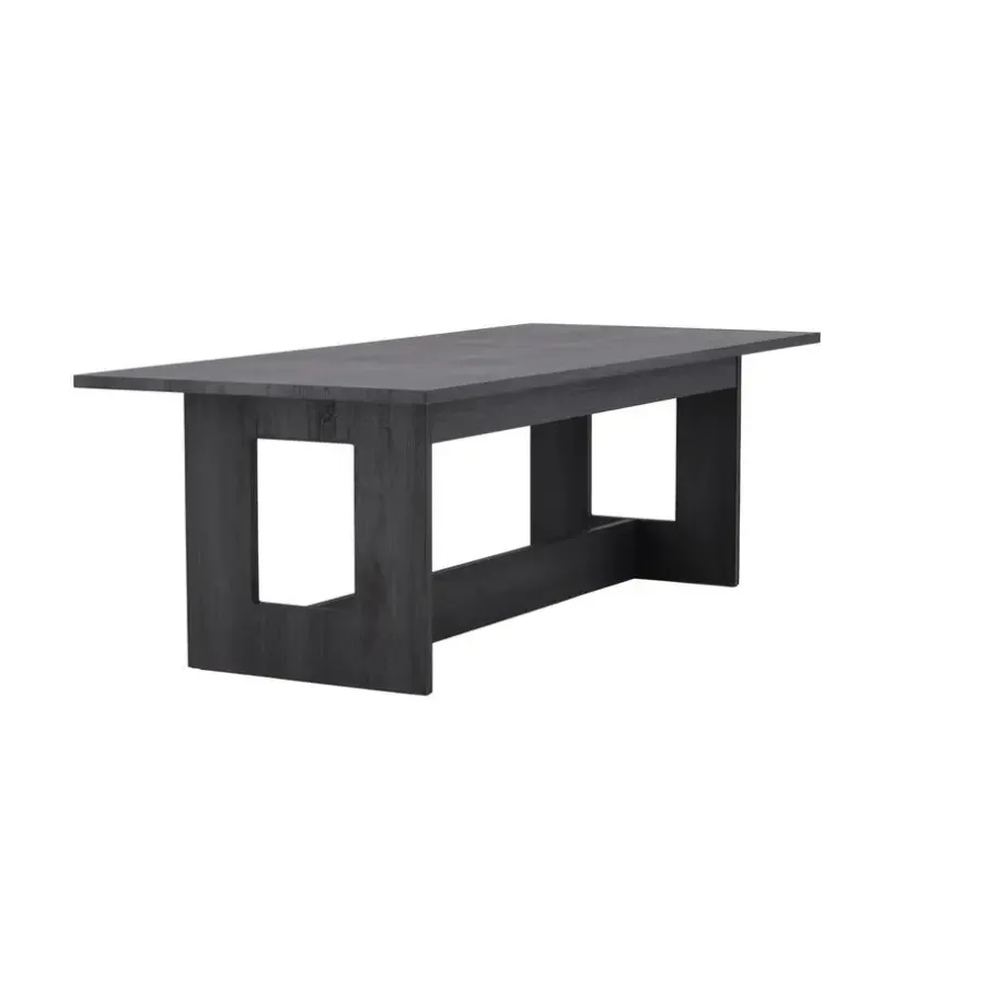 Rechthoekige Eettafels-Fjôrd Eettafel Rechthoek - Zwart MDF - 235x100x75cm - Milly
