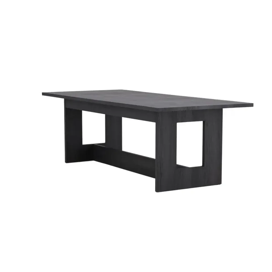 Rechthoekige Eettafels-Fjôrd Eettafel Rechthoek - Zwart MDF - 235x100x75cm - Milly