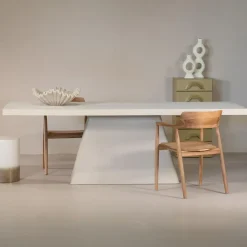Rechthoekige Eettafels-Giga Meubel Eettafel Rechthoek 240cm - Beige Eco Composiet - Avia