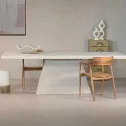 Rechthoekige Eettafels-Giga Meubel Eettafel Rechthoek 240cm - Beige Eco Composiet - Avia