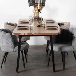 Giga Meubel Eettafel Rechthoek 240cm - Naturel Boomstamtafel - Lars