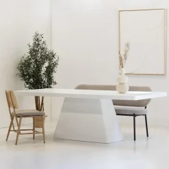 Rechthoekige Eettafels-Giga Meubel Eettafel Rechthoek 160cm - Wit Eco Composiet - Acryl Coating - Avia
