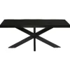 Rechthoekige Eettafels|Industriële Eettafels-Livingfurn Eettafel Rechthoek 200cm - Zwart Mangohout - 4-6 personen - Norris