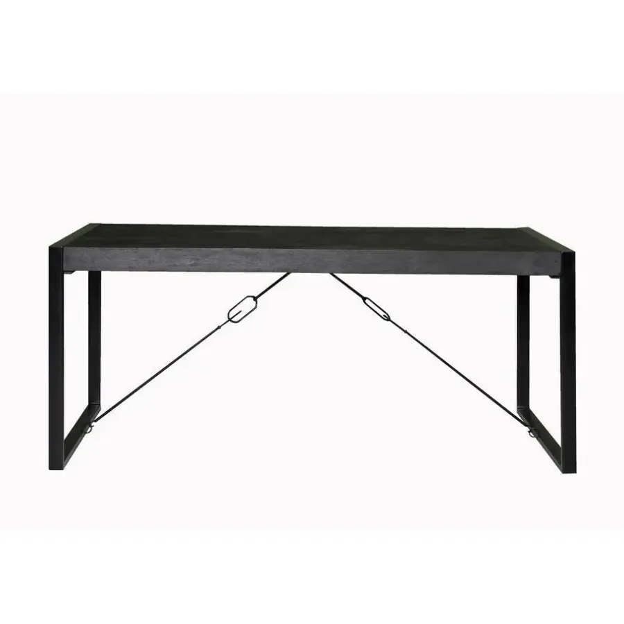 Livingfurn Eettafel Rechthoek 160cm - Zwart Mangohout - 2-4 personen - Norris