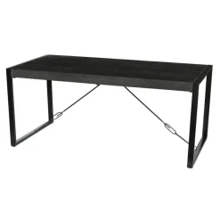 Livingfurn Eettafel Rechthoek 160cm - Zwart Mangohout - 2-4 personen - Norris