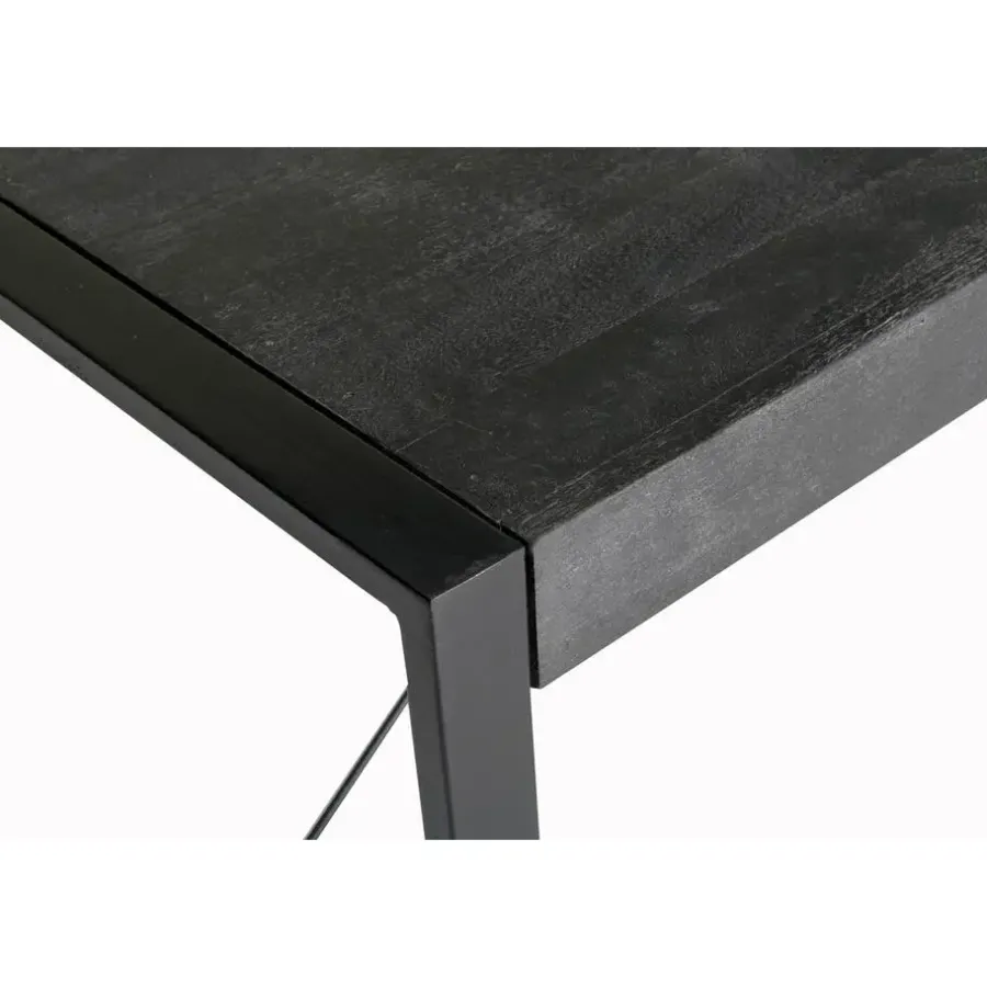 Livingfurn Eettafel Rechthoek 160cm - Zwart Mangohout - 2-4 personen - Norris