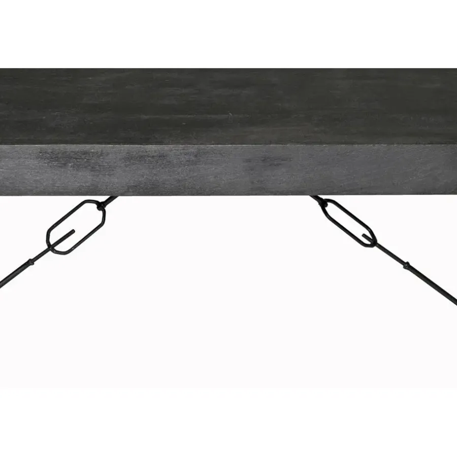 Livingfurn Eettafel Rechthoek 160cm - Zwart Mangohout - 2-4 personen - Norris