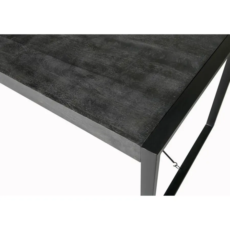 Livingfurn Eettafel Rechthoek 160cm - Zwart Mangohout - 2-4 personen - Norris