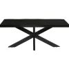 Rechthoekige Eettafels|Industriële Eettafels-Livingfurn Eettafel Rechthoek 180cm - Zwart Mangohout - 2-4 personen - Norris