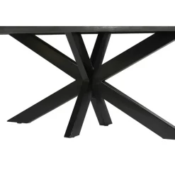 Rechthoekige Eettafels|Industriële Eettafels-Livingfurn Eettafel Rechthoek 180cm - Zwart Mangohout - 2-4 personen - Norris