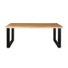 Industriële Eettafels-StarFurn Eettafel Rechthoek Mangohout - U-Poot - 220x100x76cm - Denver
