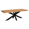 Industriële Eettafels-StarFurn Eettafel Rechthoek Naturel Hout - 240x100x76cm - Denver