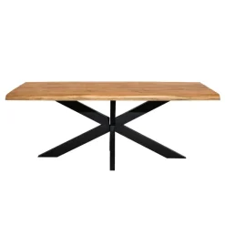 Rechthoekige Eettafels|Industriële Eettafels-StarFurn Eettafel Rechthoek Naturel Hout - 160x90x76cm - Denver