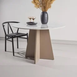 Fjôrd Eettafel Rond - Beige Steen - 110x110x75cm - Bootcut