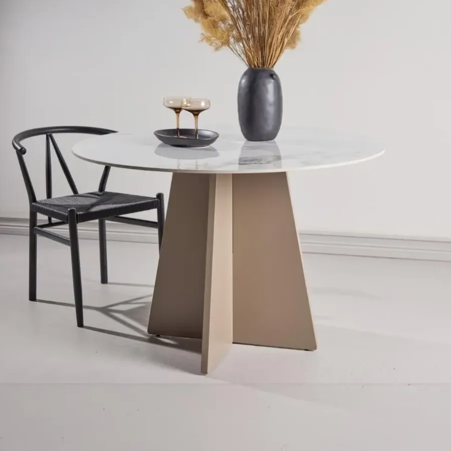 Fjôrd Eettafel Rond - Beige Steen - 110x110x75cm - Bootcut