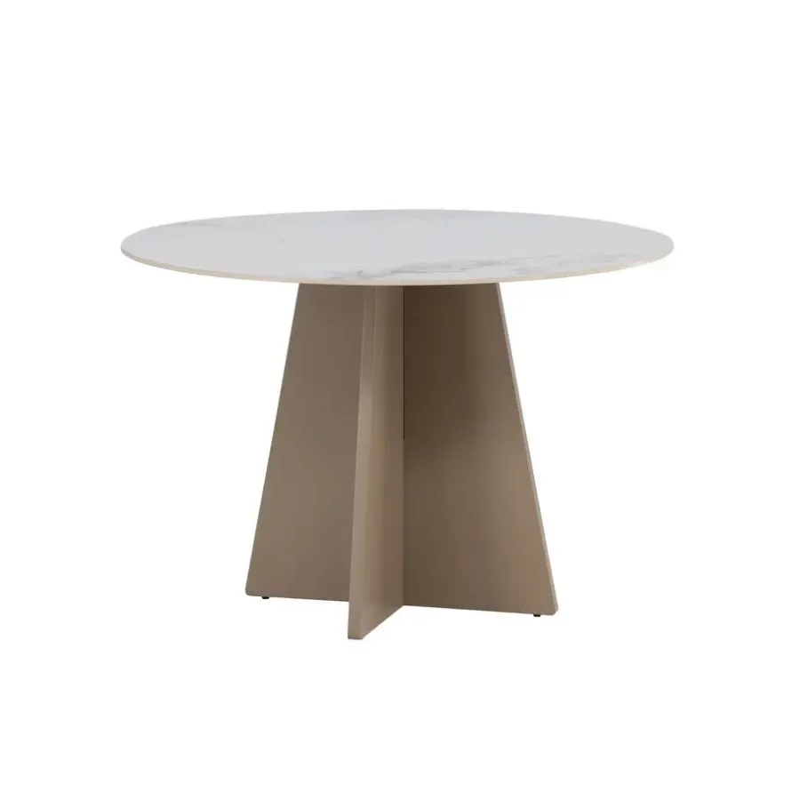 Fjôrd Eettafel Rond - Beige Steen - 110x110x75cm - Bootcut