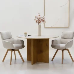 Ronde Eettafels-Giga Meubel Eettafel Rond - Marmer - 120x120x76cm - Faria